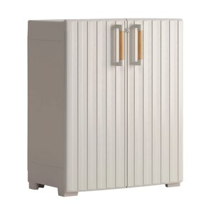 Keter Armoire de rangement basse Groove beige et sable