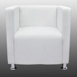 vidaXL Fauteuil cube blanc simili cuir