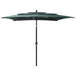 vidaXL Parasol à 3 niveaux avec mât en aluminium Vert 2 5x2 5 m