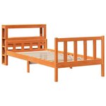 vidaXL Cadre de lit avec tête de lit cire marron 90x190 cm bois de pin