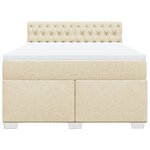 vidaXL Sommier à lattes de lit avec matelas Crème 140x190 cm Tissu