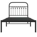 vidaXL Cadre de lit métal avec tête de lit noir 90x190 cm