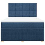 vidaXL Sommier à lattes de lit avec matelas Bleu 160x200 cm Tissu