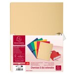 Chemise Dos Extensible Papier 24x32cm - Filmée Par 5 - Mastic - X 25 - Exacompta