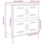 vidaXL Buffet jaune moutarde 68x39x79 cm acier