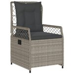 vidaXL Chaises inclinables de jardin lot de2 gris clair résine tressée