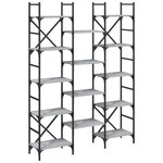 vidaXL Bibliothèque sonoma gris 127 5x28 5x172 5 cm bois d'ingénierie