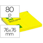 Bloc-notes q-connect quick notes 76x76mm 80feuilles coloris jaune vif Q-CONNECT