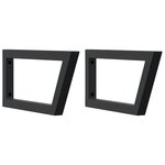 vidaXL Supports d'étagères pour lavabo 2 Pièces noir trapèze acier