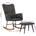 vidaXL Chaise à bascule avec repose-pied Noir vintage Toile