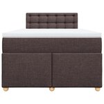 vidaXL Sommier à lattes de lit et matelas marron foncé 120x190cm tissu