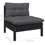 vidaXL Salon de jardin 5 Pièces avec coussins anthracite bois de pin