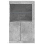 vidaXL Armoire latérale avec lumières LED gris béton bois d'ingénierie