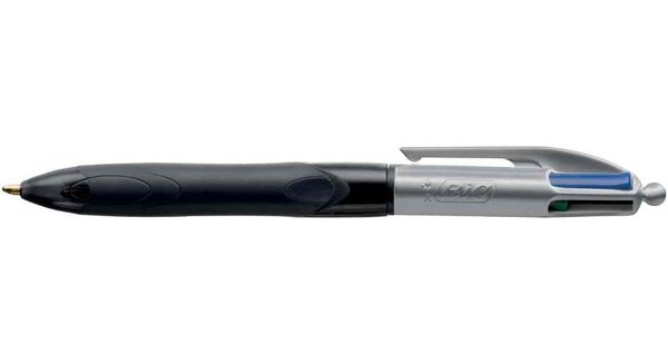 Stylo bille 4 COLOUR GRIP PRO Pointe Moyenne 4 Couleurs classiques x 12 BIC