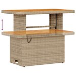 Ensemble de canapé jardin 10 pièces vidaXL avec coussins Beige Poly Rotin Acacia