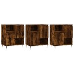 vidaXL Buffets 3 Pièces Chêne fumé Bois d'ingénierie