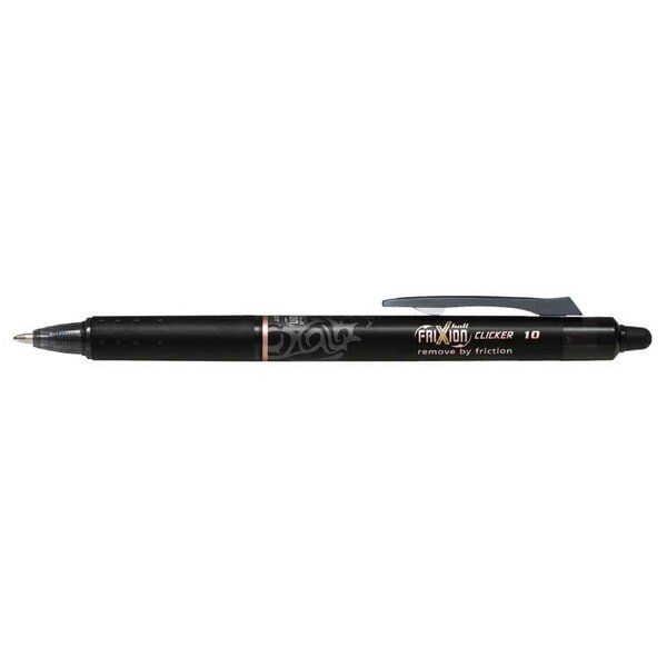 Stylo roller effaçable frixion ball clicker 1.0 pointe large noir x 12 pilot