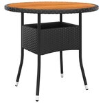 vidaXL Ensemble de bistro de jardin 3 Pièces Résine tressée Noir