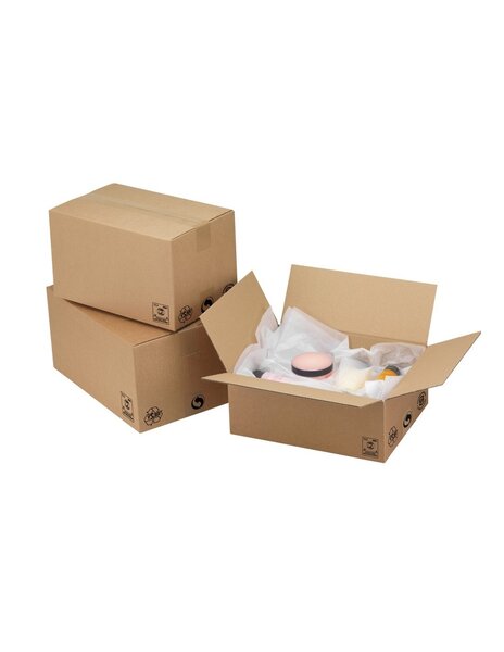 (lot  25 caisses) caisse américaine simple cannelure 230x210x240mm