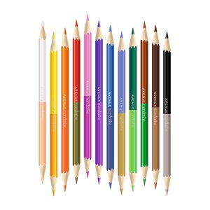 Avenue mandarine - tube de 12 crayons de couleur double pointes