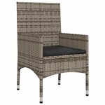 vidaXL Salon de jardin 4 Pièces avec coussins Gris Résine tressée