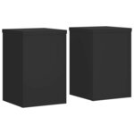 vidaXL Supports pour plantes 2 Pièces noir 25x25x35 cm bois d'ingénierie