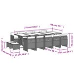 vidaXL Ensemble à manger de jardin et coussins 15 Pièces mélange beige