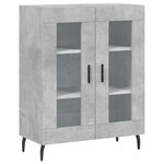 vidaXL Buffet haut Gris béton 69 5x34x180 cm Bois d'ingénierie