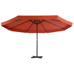 vidaXL Parasol d'extérieur avec mât en aluminium 500 cm terre cuite