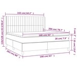 vidaXL Sommier à lattes de lit avec matelas Gris foncé 160x200cm Tissu