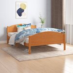vidaXL Cadre de lit Marron miel Bois de pin massif 120x200 cm