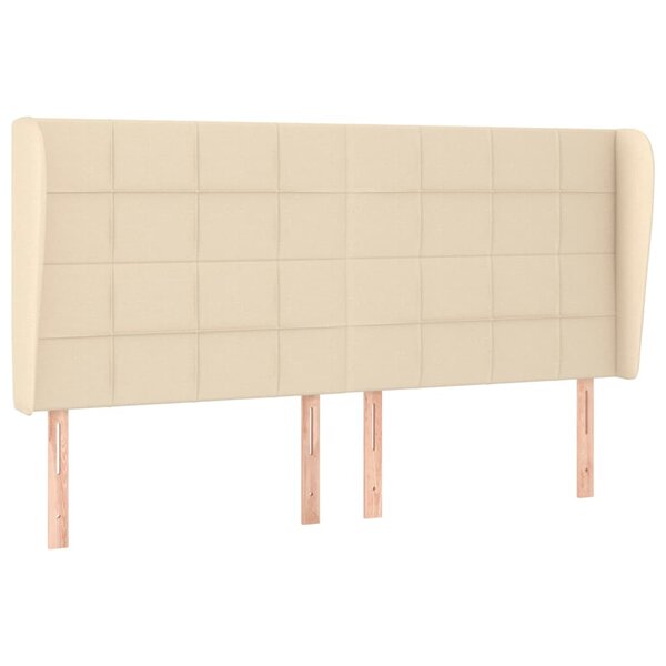 vidaXL Tête de lit avec oreilles Crème 163x23x118/128 cm Tissu