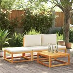 vidaXL Salon de jardin avec coussins 4 Pièces bois d'acacia massif
