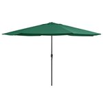 vidaXL Parasol d'extérieur avec mât en métal 390 cm vert