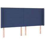 vidaXL Sommier à lattes de lit matelas et LED Bleu 180x200 cm Tissu