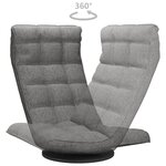 vidaXL Chaise de sol pivotante Gris clair Tissu