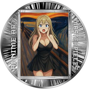 Monnaie SCREAM AI-nime Art Masterpieces Argent 500 Francs Cameroon 2025 (PRÉCOMMANDE)