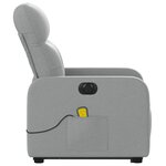 vidaXL Fauteuil inclinable de massage électrique Gris clair Tissu