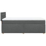vidaXL Sommier à lattes de lit avec matelas gris foncé simple tissu