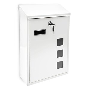 Boite aux lettres design contemporain murale blanche jardin extérieur
