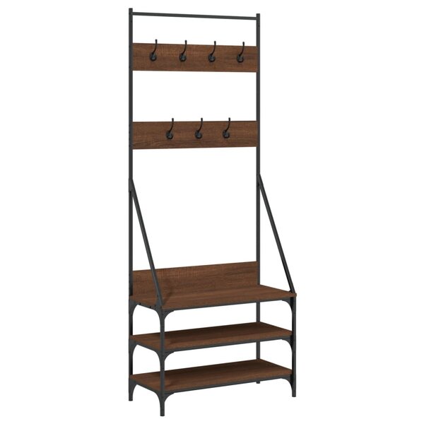 vidaXL Porte-vêtements et rangement des chaussures chêne marron