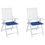 vidaXL Coussins de chaise de jardin lot de 2 bleu royal 50x50x3 cm