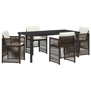 vidaXL Ensemble de salle à manger pour jardin 5 Pièces Marron
