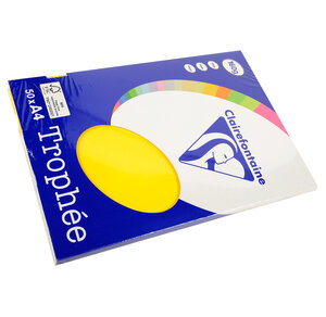 Ramette 50 Feuilles Papier 160g A4 210x297 mm Certifié FSC jaune soleil TROPHÉE