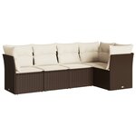 vidaXL Salon de jardin avec coussins 5 Pièces marron résine tressée