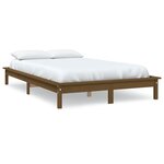 vidaXL Cadre de lit Marron miel 120x190cm Bois pin massif Petit Double