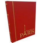PERFECTA : Classeur fixe pour timbres Souvenir de Paris (Petit modèle-Pages Noires-16p. Rouge)