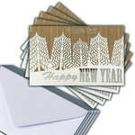 LOT 5 Cartes Meilleurs Vœux + 5 Enveloppes 4x9cm