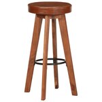 vidaXL Chaises de bar lot de 2 cuir véritable et bois d'acacia solide