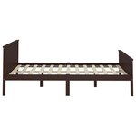 vidaXL Cadre de lit Marron foncé Bois de pin massif 140x200 cm